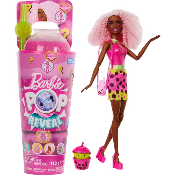 Barbie Pop Reveal Boba Tea Series Fashion Doll & Accessories Set with 8 Surprises (Styles May Vary)