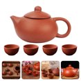 thumbnail image 4 of 1 Set Handmade Antique Teapot Purple Sand Teapot Ceramic Teapot Pu-erh Tea Brewing Pot Set, 4 of 8