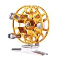thumbnail image 3 of DYNWAVECA Ice Fishing Reel 53mm Line Wheel All Ratio 1:1 Fly Reel Tools Multipurpose Lightweight Portable for Fresh or Water Golden, 3 of 9