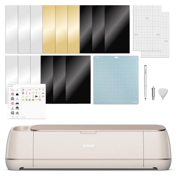 Cricut Maker 4 Smart Cutting Machine (Seashell) with Digital Content Bundle – Includes 30 Design Space Images