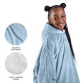 thumbnail image 2 of Bare Home Plush Sherpa Wearable Blanket - Fluffy & Soft - Lightweight - Youth, Light Blue, 2 of 7