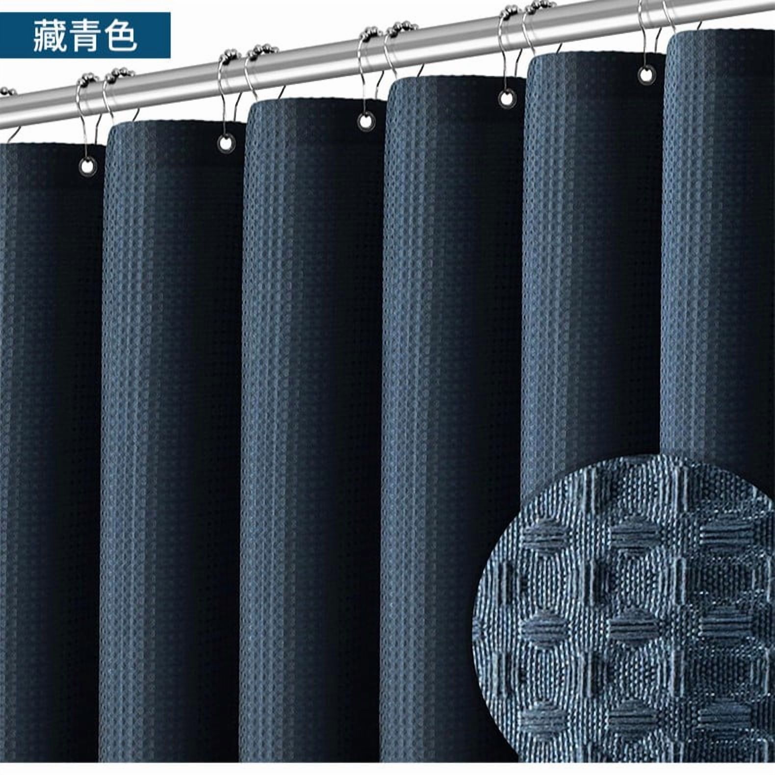 suxuMhao Waffle Pattern Waterproof Shower Curtain,71×71in 1pc Shower Curtain Liner for Bathroom,Shower Liners with 12 Plastic Hooks as a Gift,Stylish Shower Curtains for Bathroom Decor​,Black Blue