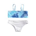 thumbnail image 3 of Toddler Girl 2Pcs Swimsuits Tie Dye Tank Bikini Top+Solid Bottom, 3 of 6