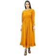 thumbnail image 1 of Bimba Robe Maxi Longue Décontractée en Coton pour Femme à Taille Smockée, 1 of 7