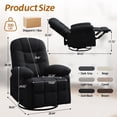 thumbnail image 2 of Korser Manual Swivel Rocker Recliner Chair for Living Room,Small Recliner Sofa for Small Spaces,Linen Fabric,Dark Black, 2 of 7