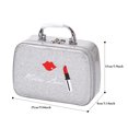thumbnail image 3 of Makeup Case Lip Printed Portable Top Handle Makeup Box Cosmetic Organizer, 3 of 8