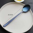 thumbnail image 4 of tredstone Stainless Long Handle Tea Coffee Mixing Spoon Cocktail Ice Cream Soup Home Teaspoon blue 1Set, 4 of 5