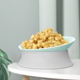 thumbnail image 4 of ZheElen Easy To Clean Cat Double Bowl For Hygienic Feeding Tilted Neck Protection Moonlight Cat Bowl White, 4 of 6