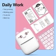 thumbnail image 3 of Graflsoa Portable Bluetooth Thermal Printer with Adorable Cat Design, Pink ABS Mini Printer for Barcode, Label, and Mistake Printing, Includes 1 Roll of Paper and Built-in 1000mAh Battery, 3 of 7