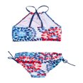 thumbnail image 2 of 2Pcs Kids Girl Tie Dye Bikini Set Fish Scale Ruffle Halter Swimsuit Toddler One Shoulder Bathing Suit Summer Outfits Set, 2 of 6