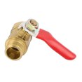 thumbnail image 1 of Unique Bargains 1/4BSP RED Lever Handle Brass Air Ball Valve Plumbing Fixing, 1 of 2