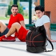 thumbnail image 2 of Lksixu Single Basketball Bag, Drawstring Mesh Backpack with Adjustable Shoulder Strap, Heavy Duty Sport Ball Holder Training Equipment Storage Bag for Carrying Soccer Volleyball Baseball Football, 2 of 9