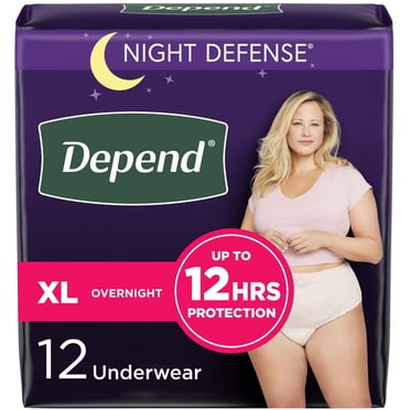Sous-vêtement d’incontinence de nuit Night Defense de Depend pour femmes, P-TG