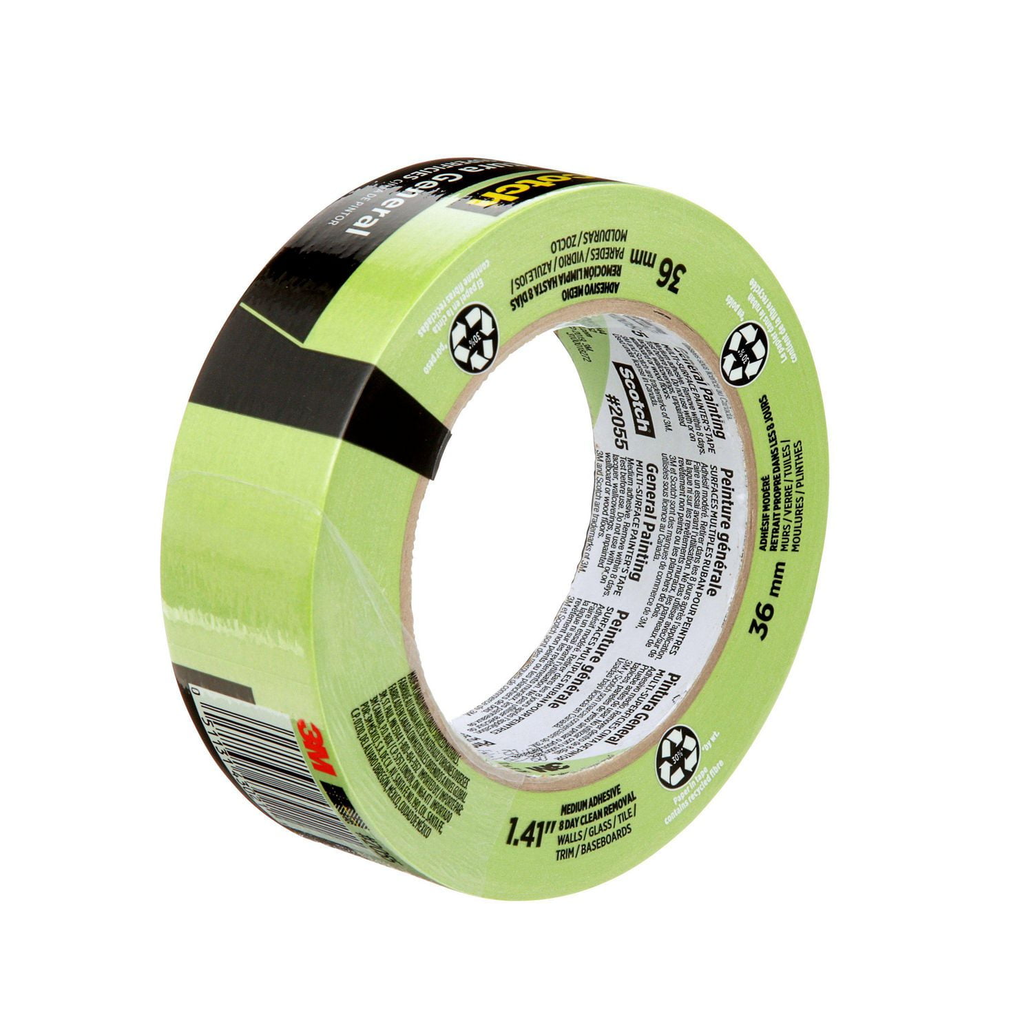 Ruban pour peintres pour surfaces multiples à usage général Scotch®, 2055-36NP, 36 mm x 55 m (1,41 po x 60,1 v)