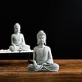 thumbnail image 3 of Ornement de Jardin Buddha Assis en Résine Effet Zen Statue Extérieure Intérieure, 3 of 4