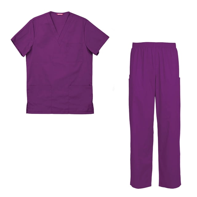Men's Scrubs Set Scrub Top and Pants Scrubs Set