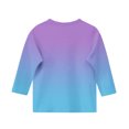 thumbnail image 4 of 2025 Filles T-Shirts Décontractés Manches 3/4 Col Rond Tops d'Été T-Shirts Unis Blouses d'Automne Pulls Tops Violet, 4 of 6