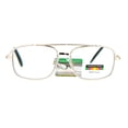 thumbnail image 1 of SA106 Rectangular Metal Frame Multi 3 Focus Progressive Reading Glasses Gold +2.5, 1 of 4