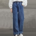 thumbnail image 2 of Birdeem Spring and Summer Cute Solid Girls Big Pocket Elastic Waist Comfy Full Length Pants Jeans, 2 of 12