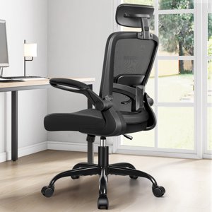 COOLHUT chaise de bureau ergonomique avec réglable 3D Appuie-tête & Lombar Support, chaise de bureau haut dos confortable Mesh avec armes à glissière & Roues, chaise de jeu d'ordinateur en hauteur réglable