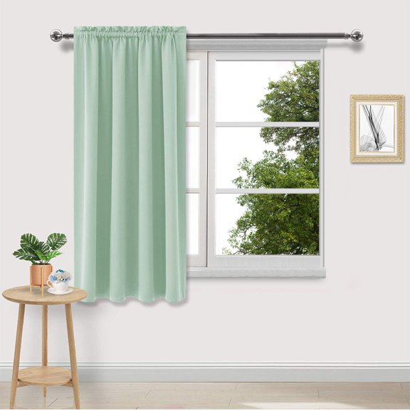 Nilvkv Curtains Heat Insulation Energy Saving Bedroom and Kitchen Curtains Scandinavian Solid Color Silk Curtains(37.8x44.9in)