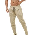 thumbnail image 2 of LSLJS Men Casual Mode Lacets Élastiques Taille Mi-Haute Poche Extensible Sports Pants, 2 of 5