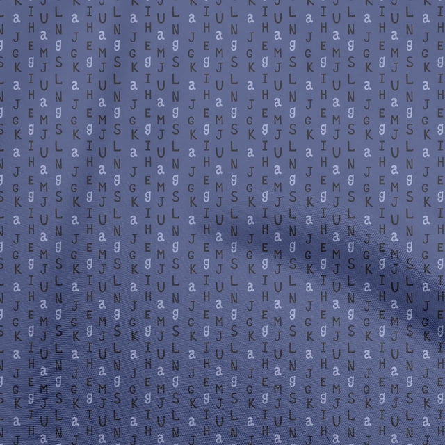 oneOone Polyester Spandex Bleu Moyen Tissu Alphabet Matière de Robe Tissu Imprimé Tissu au Mètre 56 Pouces de Large