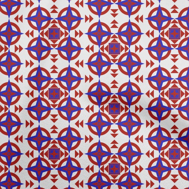 oneOone Polyester Spandex Red Fabric Geometric Sewing Material Print Fabric By The Yard 56 Inch Wide