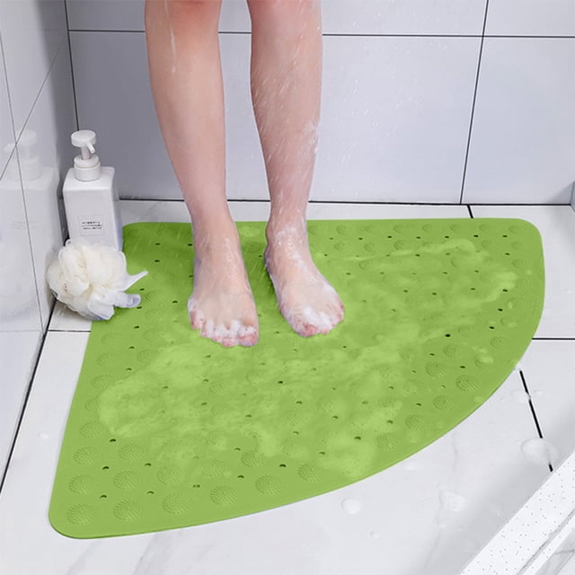 EGNMCR Bathroom Rugs, Rugs for Living Room Fan Shaped Bath Mat Non Slip Shower Floor Pad With Massage Texture Spanking Dry Waterproof For Bathroom Tub Security Plastics bathroom anti slip mats