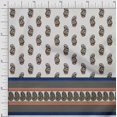 thumbnail image 1 of Soimoi Poly Georgette Fabric Stripe,Paisley & Peacock Panel Printed Fabric 1 Yard 52 Inch Wide, 1 of 2