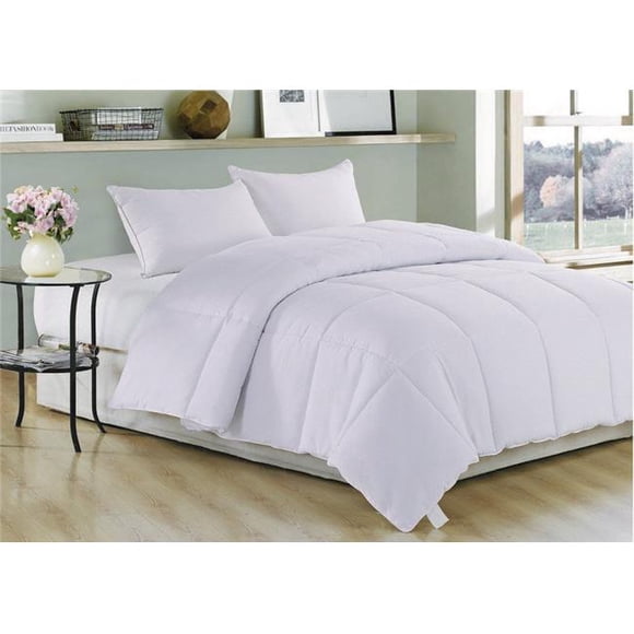 HomeRoots 248176 1 x 88 x 66 Po Blanc Polyester Chaleur Moyenne Format Simple Couette Alternative au Duvet Insert de Duvet
