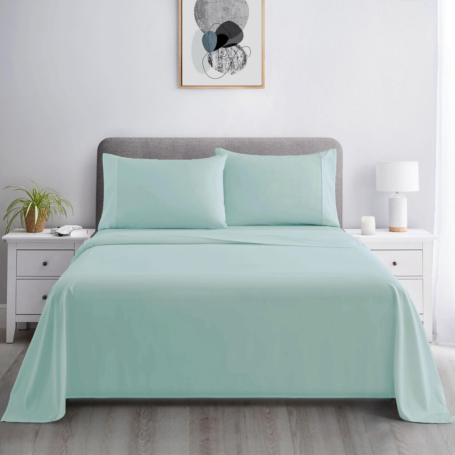 Literie Marina Decoration, 600 fils/cm², ultra douce, à poches profondes, en coton percale fibres longues, toutes saisons