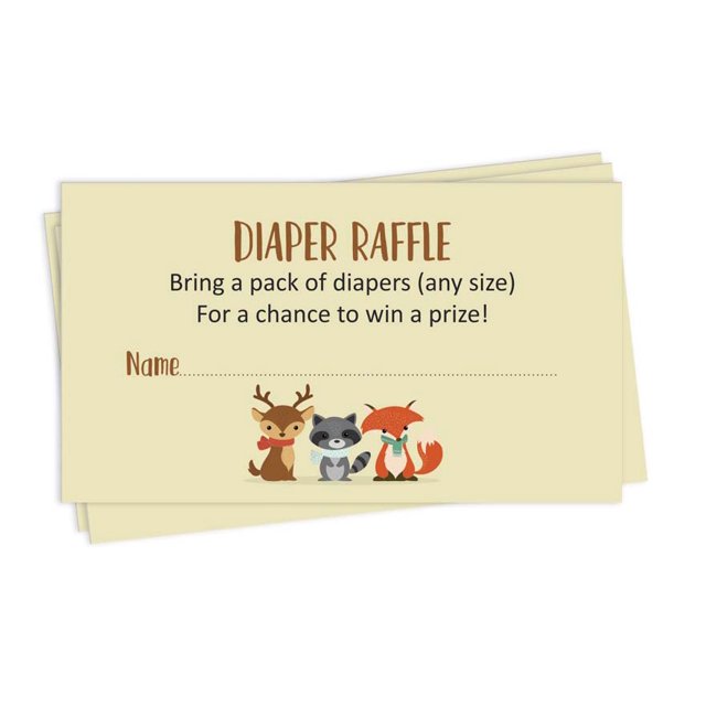 Inkdotpot 30Jungle Animals Baby ShowerDiaper Raffle Ticket Lottery Insert Cards Supplies Games For Baby Shower Party Bring A Pack Of Diapers To Win Favors Gifts And Prizes