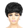 thumbnail image 1 of EGNMCR Wigs Human Hair Short Wig Color Bleaching And Dyeing Bangs Short Curly Hair False wigg, 1 of 2