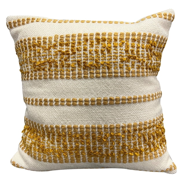 F. Corriveau International - Coussin Rayé Mirabel, Intérieur/extérieur, 18 Pouces x 18 Pouces