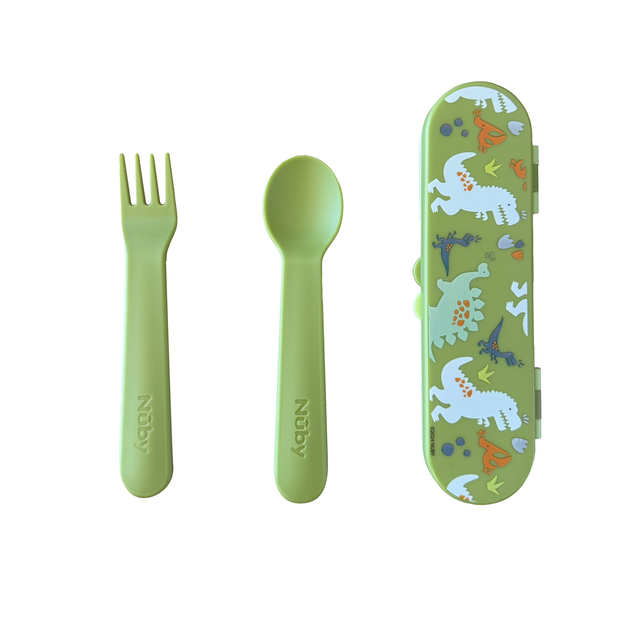 Nuby Toddler Utensils with Travel Case, 3-Piece Set
