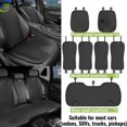 thumbnail image 1 of Ensemble de Coussins de Siège Auto (Coussin de Siège avant&Arrière&Dossier), Toucher Soie Glacée, Léger et Respirant, Évacuation de l'Humidité et Absorption de la Sueur, Convient à la Plupart des Sièges Auto, Toutes Saisons, Noir, 1 of 17