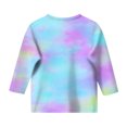 thumbnail image 5 of Splozh Longues Shirt Chandail à Manches Fille Décontracté Col Rond T - à Manches Trois Quarts Régulier Basique Haut à Manches 3/4 Bleu Pâle, 3-4 Ans, 5 of 5
