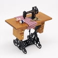thumbnail image 3 of Mini Sewing Machine with Thread For Wooden 1/12 Dollhouse Miniature Furniture, 3 of 6