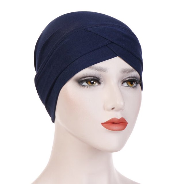 Women Solid India Hat Muslim Ruffle Cancer Chemo Beanie Turban Wrap Scarf Cap