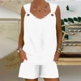 thumbnail image 4 of Yuyuzo Womens Lounge Sets Two Piece Square Neck Tank Tops Wide Leg Shorts with Pockets Matching Outfits, 4 of 7