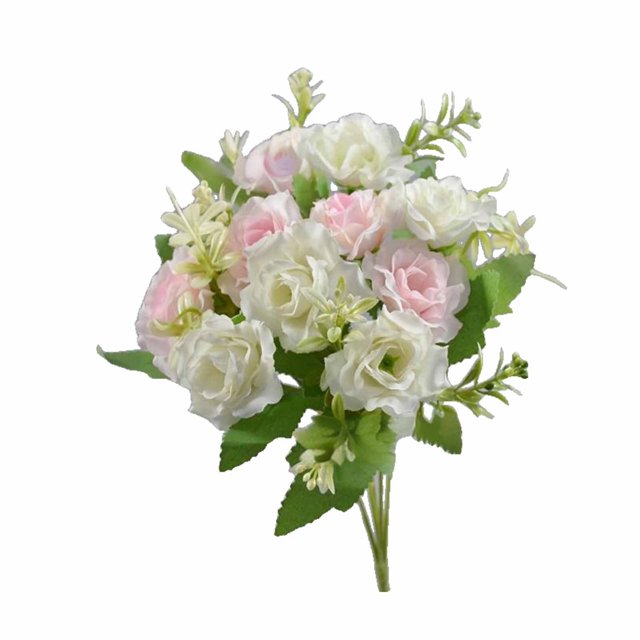Flowers Artificial for Decoration Diamond Rose Plastic Bouquet, 5 Forks 10 Mini Roses Blue Waterproof Fade Proof Home Office Decor Roses Artificial Flowers
