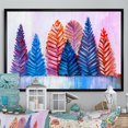 thumbnail image 1 of Designart Arbres de Noël Abstraits Cadre Flottant Traditionnel Art Mural, 1 of 4