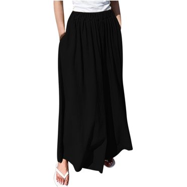 Linen Pants Women Solid Cotton Linen Ankle-Length Pants Pokets Casual Elastic Trousers Long Pants Trousers Women Pants Casual