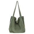 thumbnail image 2 of Women Shoulder Bag Corduroy Large Capacity Fashion Simple Keys Mobile Phone Tote Reusable Handbag, 2 of 10