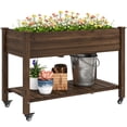 thumbnail image 1 of Outsunny Raised Garden Bed, Elevated Wooden Planter Box, Carbonized, 1 of 10