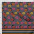 thumbnail image 2 of oneOone Cotton Poplin Fabric Stripe & Floral Panel Print Fabric BTY 56 Inch Wide, 2 of 3