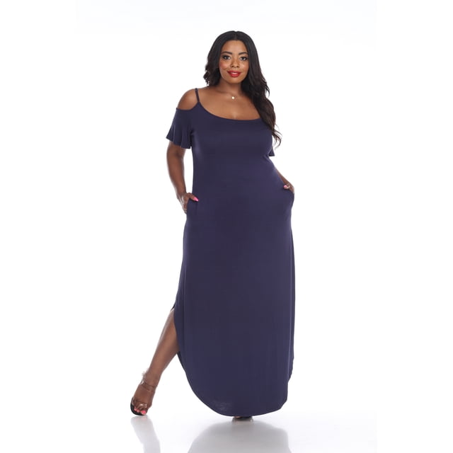 White Mark Women's Cold Shoulder Maxi Dress