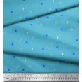 thumbnail image 2 of Soimoi Blue polyester Crepe Fabric Triangle & Star Print Fabric by the Yard 42 Inch Wide, 2 of 5