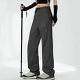 thumbnail image 3 of QATAINLAV Pantalon Cargo de Randonnée pour Femmes Léger Résistant à l'Eau Séchage Rapide Pêche Voyage Travail Pantalon avec Poches Zippées Gris Foncé TTG Cadeaux pour Filles, 3 of 6